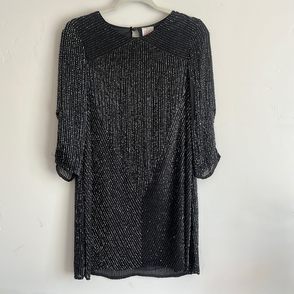 Parker Fully Beaded Shimmer formal holiday cocktail dress